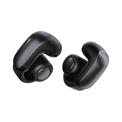 Bose front view of earbuds and packaging showing sleek design and portability