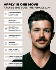Bossman aplicación con dedos moldeando bigote y control diario