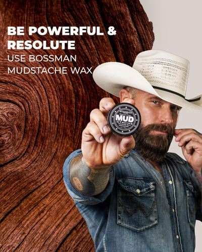 Bossman bigote estilo handlebar con acabado mate y aspecto natural