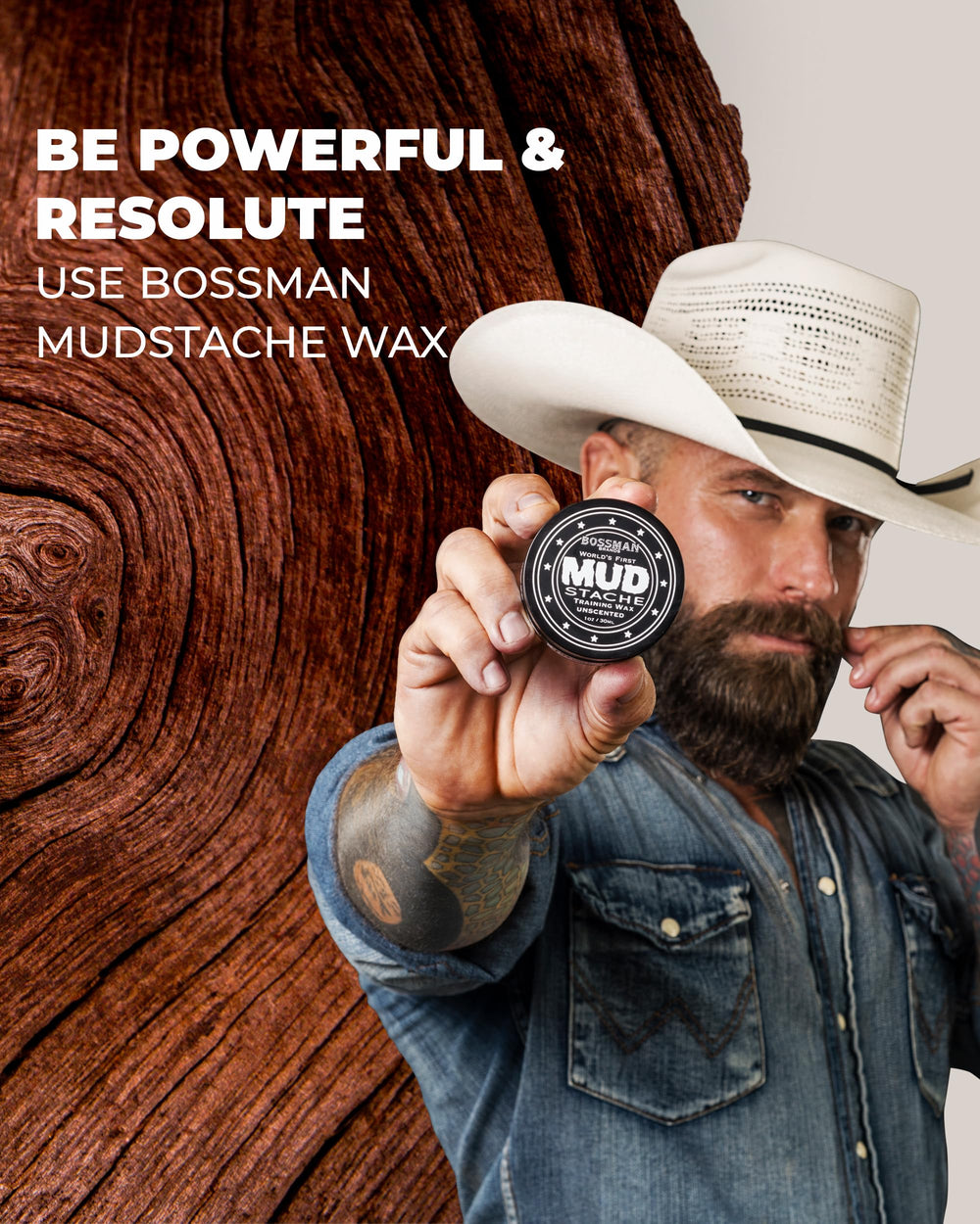 Bossman bigote estilo handlebar con acabado mate y aspecto natural