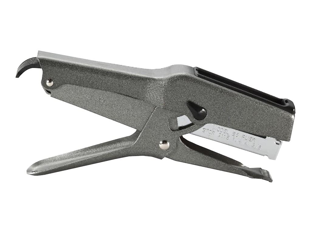 Bostitch acercamiento a la boca y dientes para grapas precisas