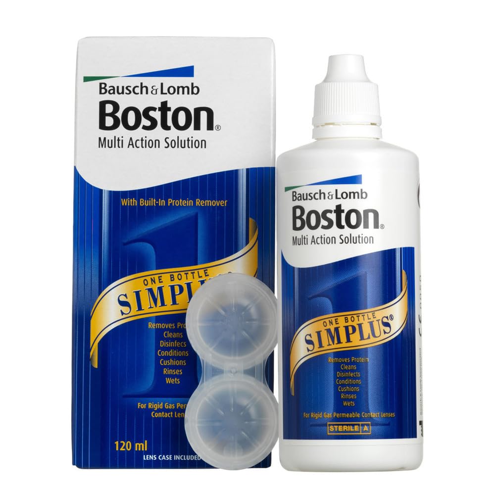 Boston Simplus frasco frontal mostrando etiqueta y conveniencia de viaje