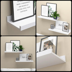 Boswillon repisa en uso en salón con plantas y fotos para orden y estilo