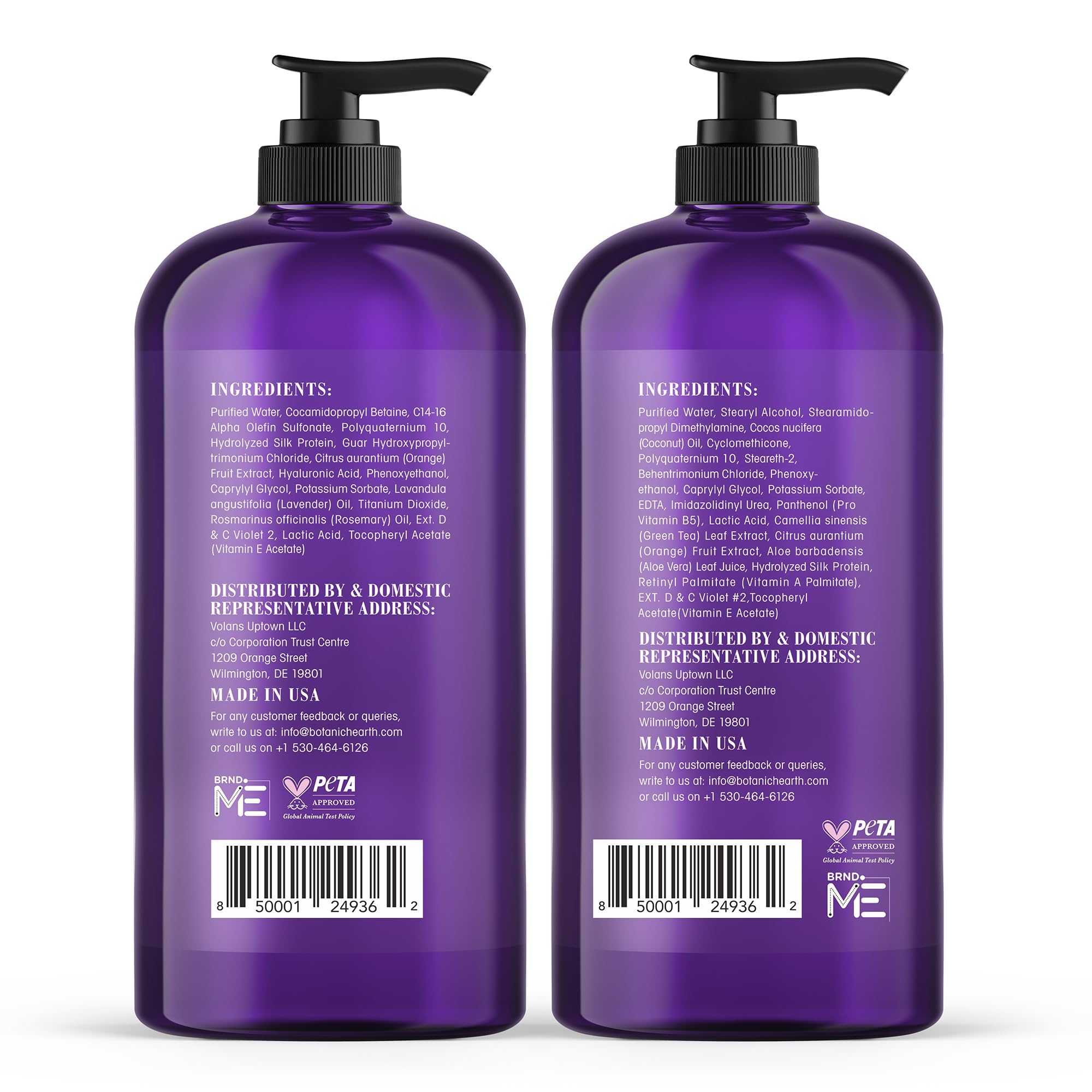 Botanic Hearth textura del champú morado que limpia sin resecar