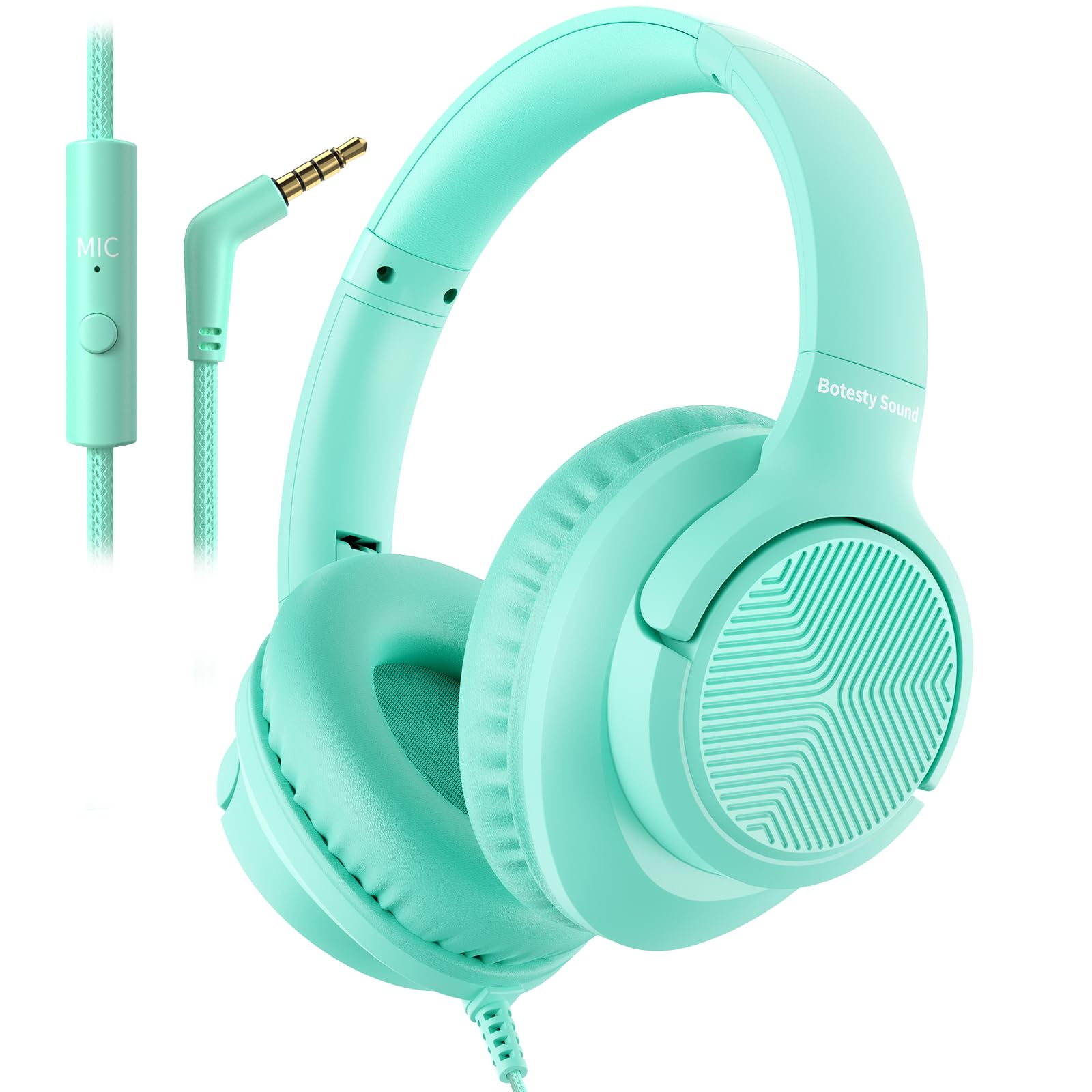 Botesty Sound vista frontal del auricular verde, diseño visible y atractivo