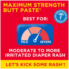 Boudreaux's Butt Paste tubo abierto con textura cremosa, muestra la consistencia protectora
