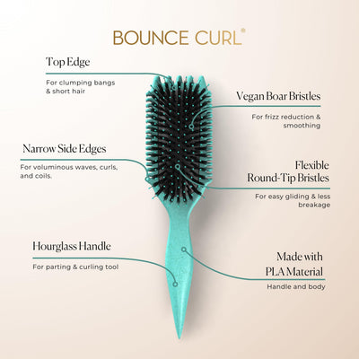 Bounce Curl close-up of vegan boar and flexible bristles for smooth, defined curls