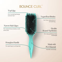 Bounce Curl close-up of vegan boar and flexible bristles for smooth, defined curls