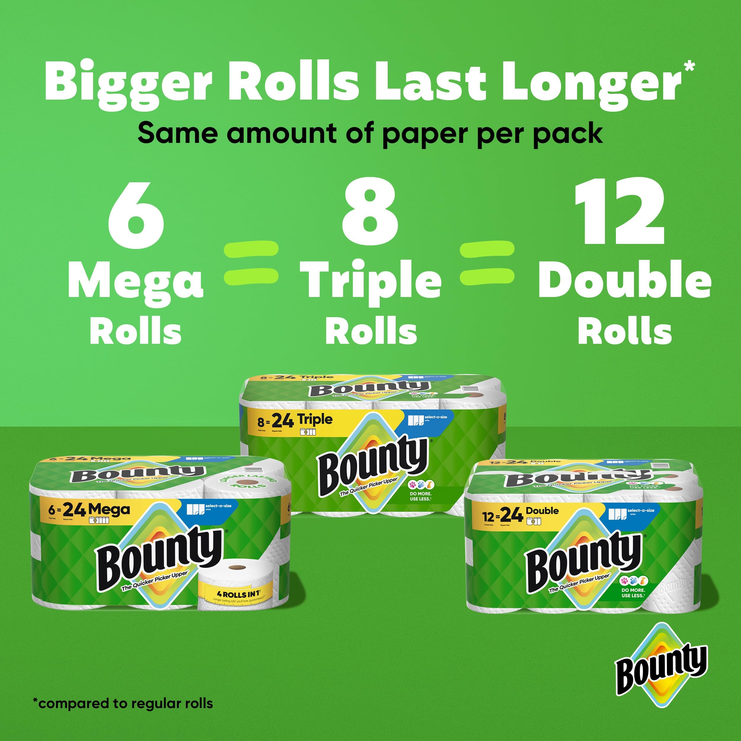 Bounty hoja Select-A-Size cortada para ajustar la cantidad usada