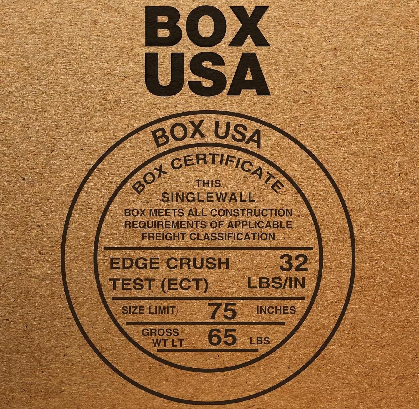 BOX USA superficie kraft con etiqueta para fácil identificación