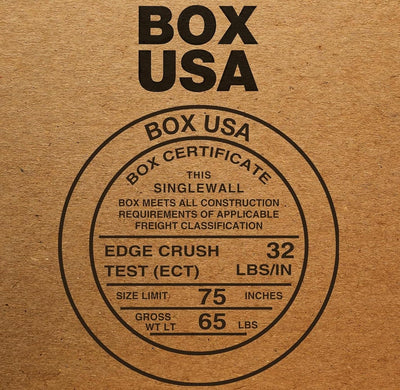 BOX USA superficie kraft con etiqueta para fácil identificación