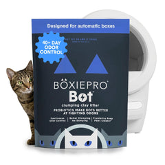 BoxiePro Bot frente del paquete mostrando 16 lb y beneficios