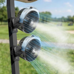 BOYISEN front view of dual fans showing compact design and portability