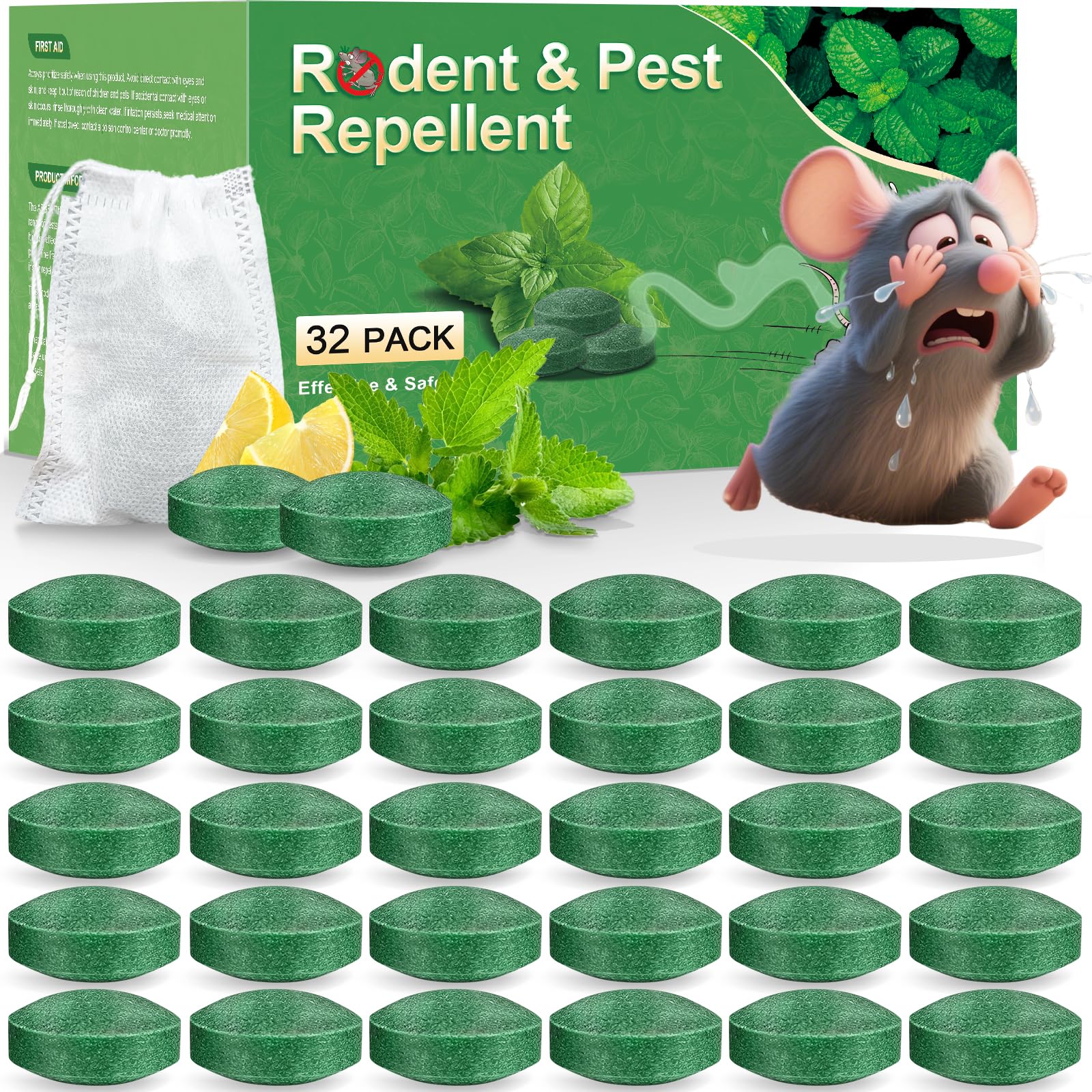 BOZFLY empaque frontal mostrando 32 bolitas y beneficio de control natural