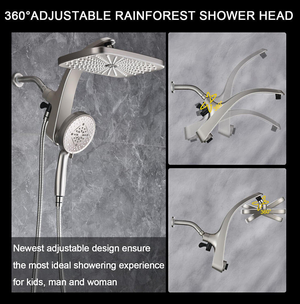 BOZYBO installed dual shower with overhead and handheld, provides flexible showering