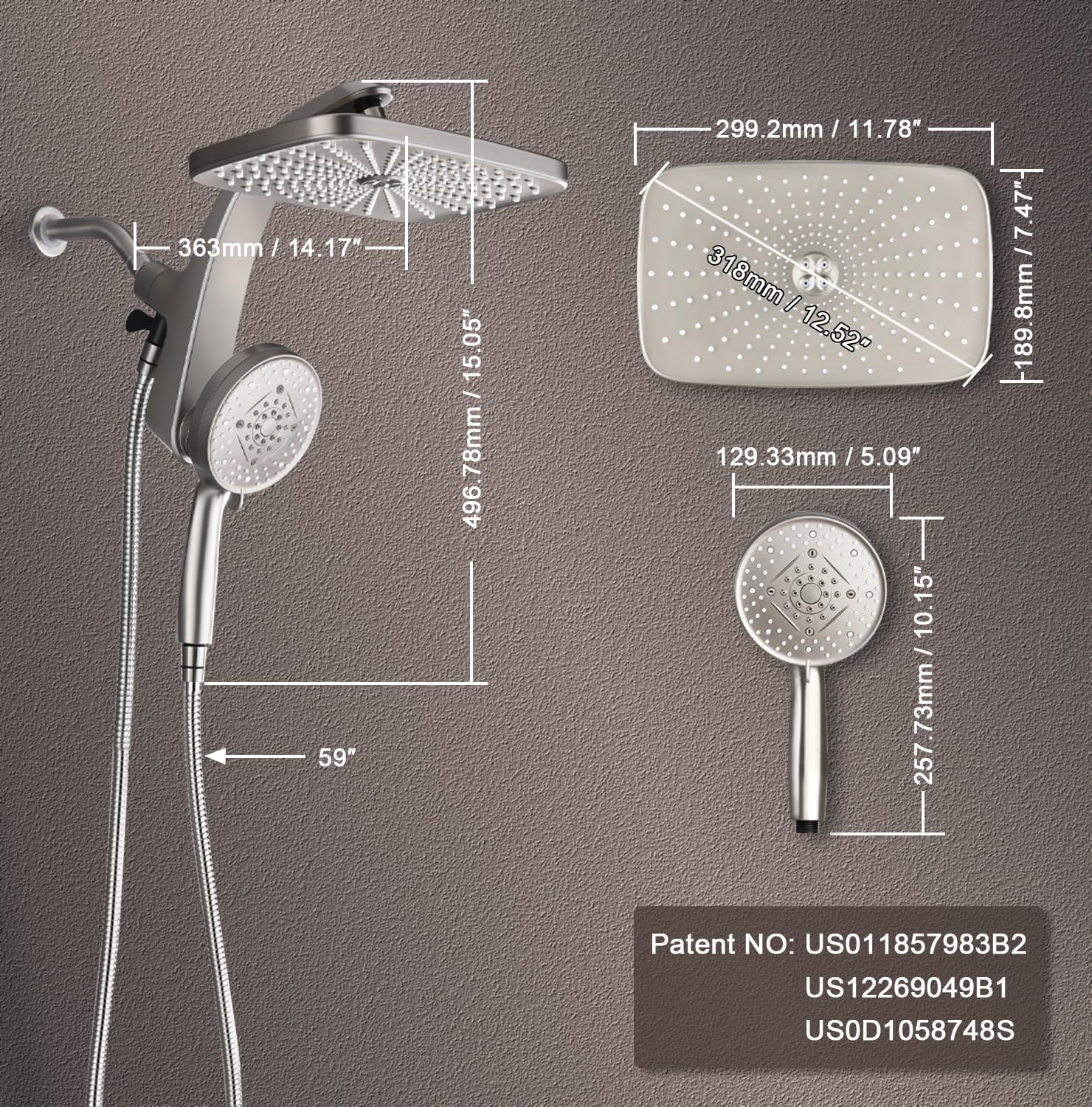 BOZYBO size comparison beside towel, conveys true 12-inch coverage scale