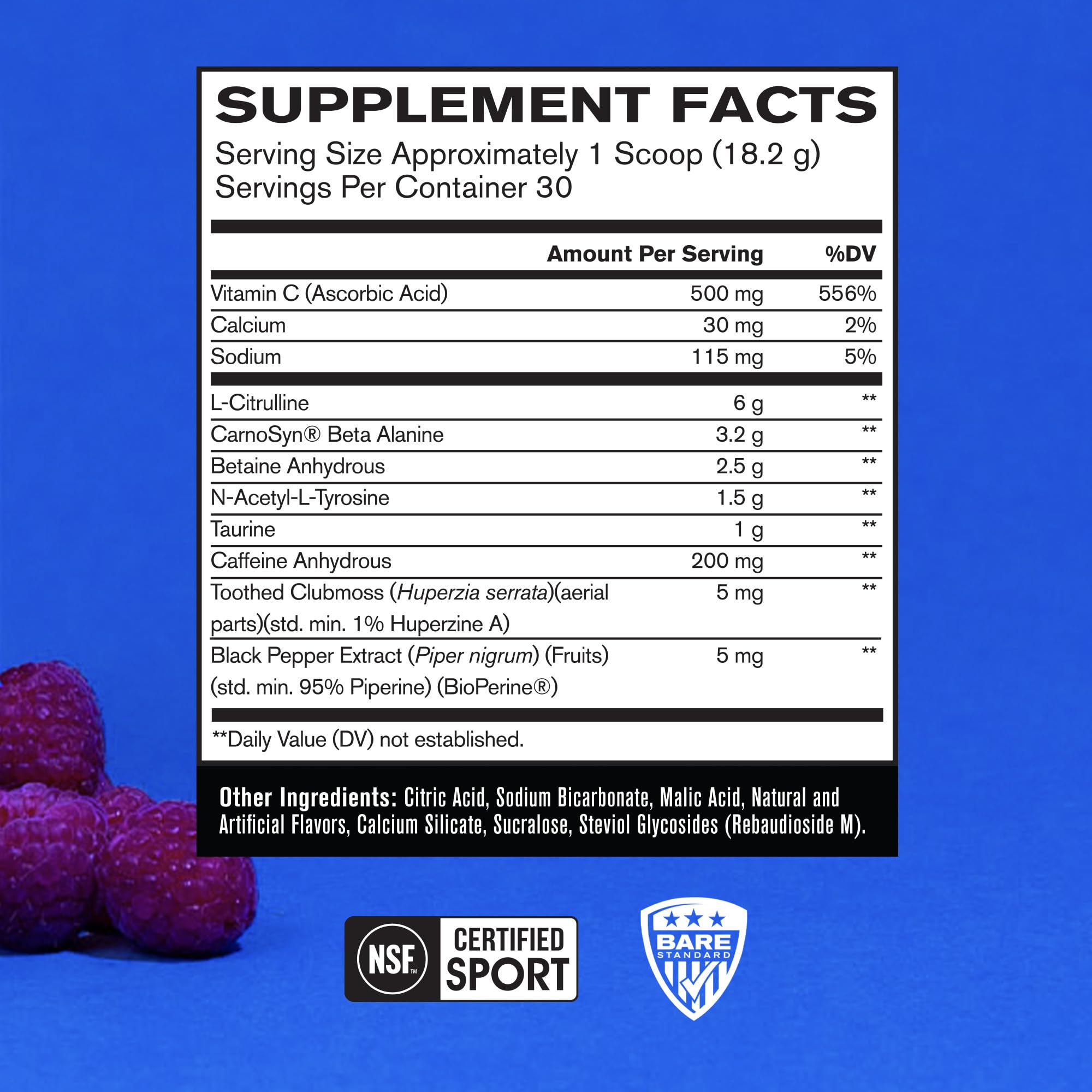 BARE PERFORMANCE NUTRITION scoop in open tub highlighting easy serving and convenience