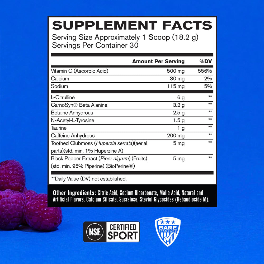 BARE PERFORMANCE NUTRITION scoop in open tub highlighting easy serving and convenience