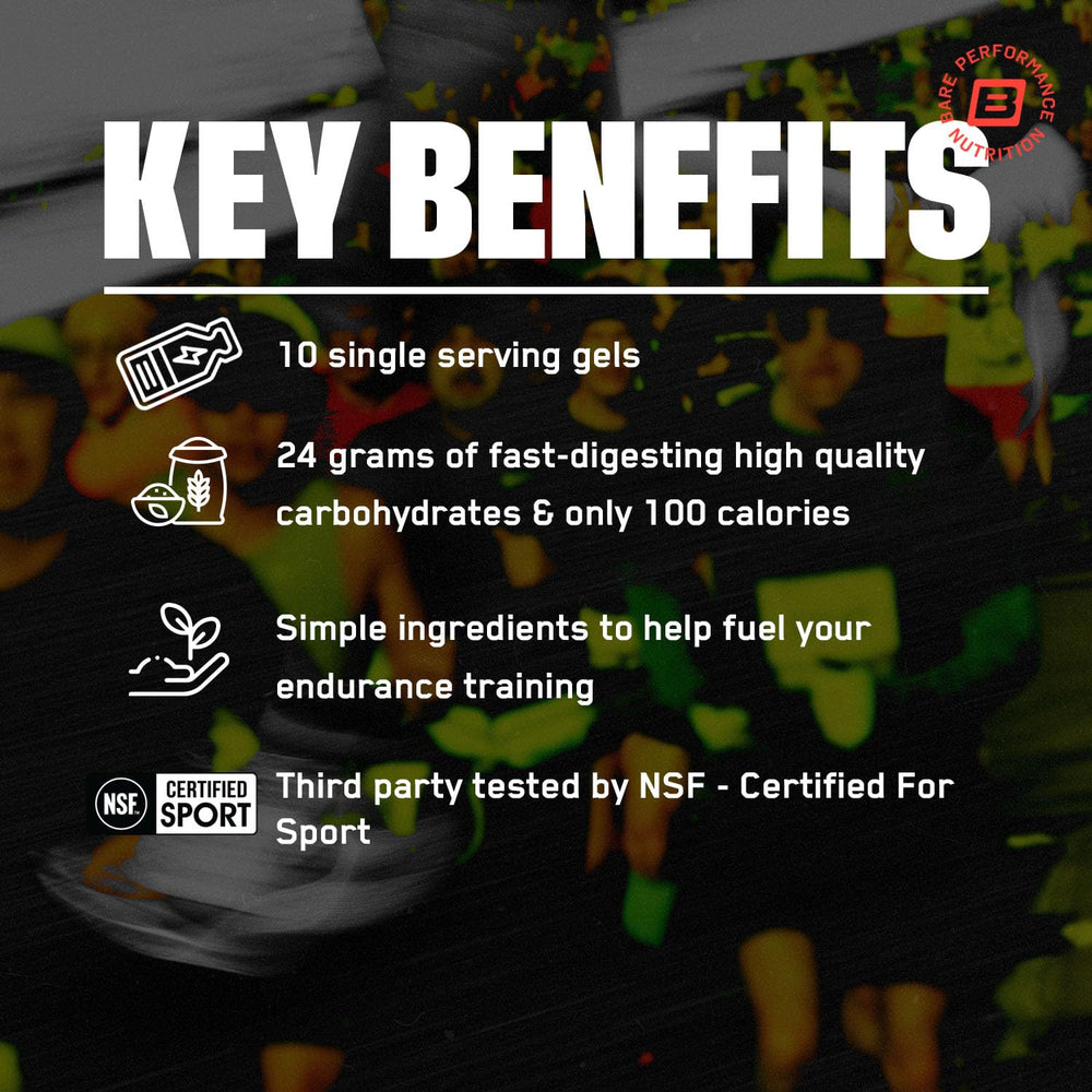 BARE PERFORMANCE NUTRITION sobre en mano para comparar tamaño y facilitar uso durante entrenamiento