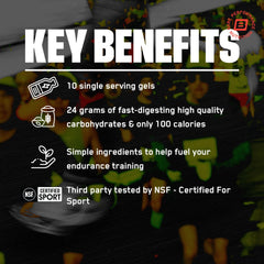 BARE PERFORMANCE NUTRITION sobre en mano para comparar tamaño y facilitar uso durante entrenamiento