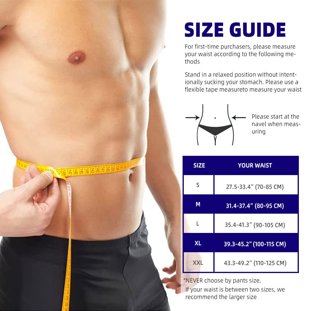 BraceTop size comparison with tape measure showing correct waist fit
