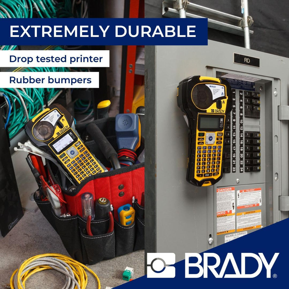 Brady M210 printing a durable wire label on-site for clear identification