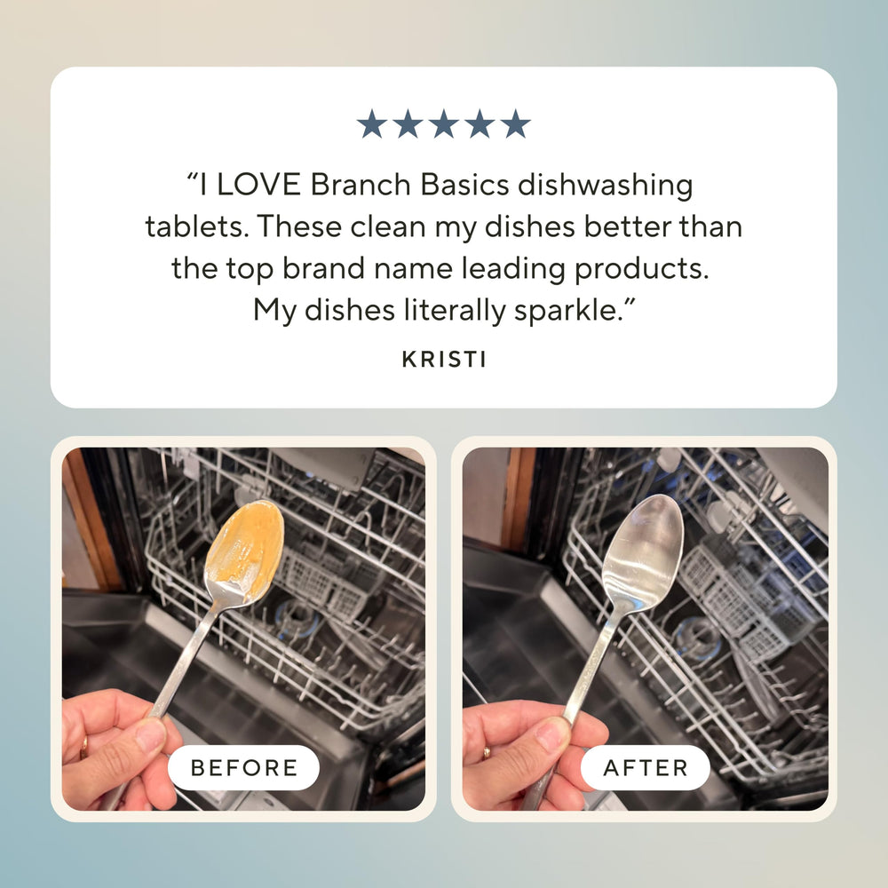 Branch Basics ingredientes de origen vegetal y mineral que aportan limpieza segura