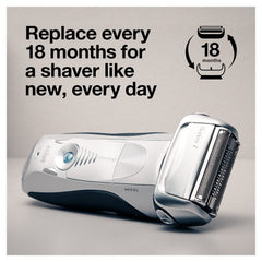 Braun replacement head installed on Series 7 shaver for quick fit