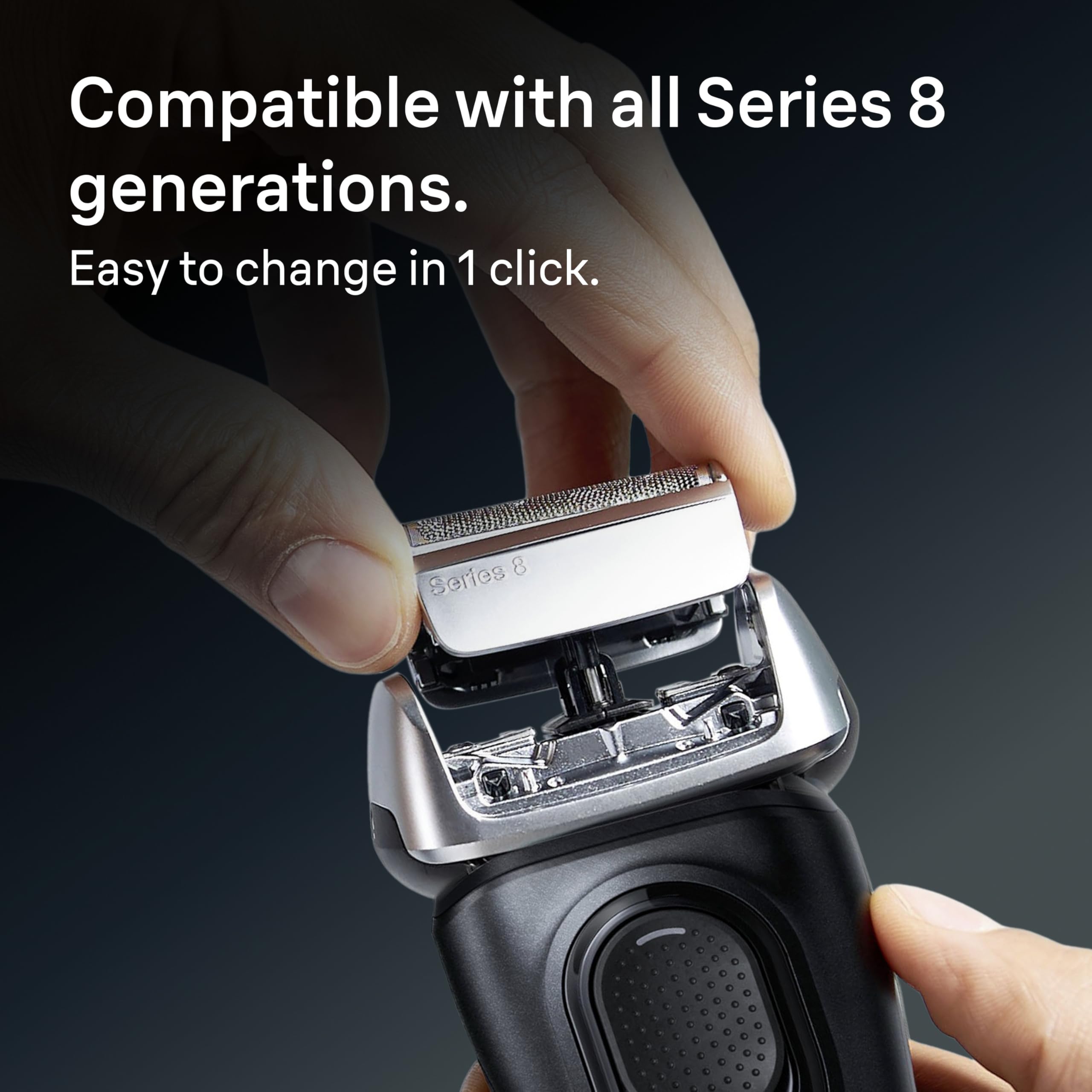 Braun Series 8 83M demostración de cambio rápido con un clic seguro