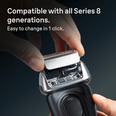 Braun Series 8 83M demostración de cambio rápido con un clic seguro