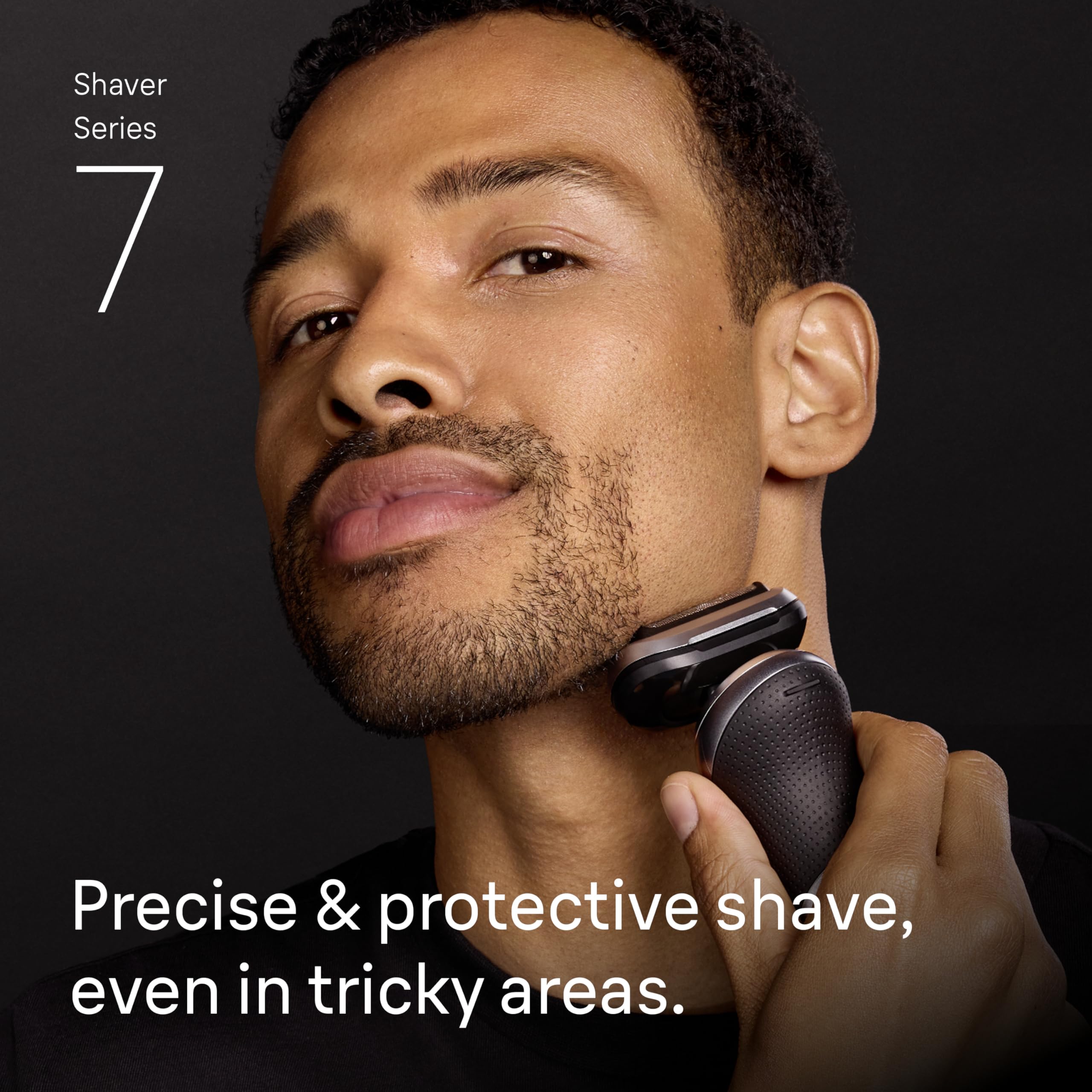 Braun Series 7 clean & charge center with shaver docked for hygienic maintenance