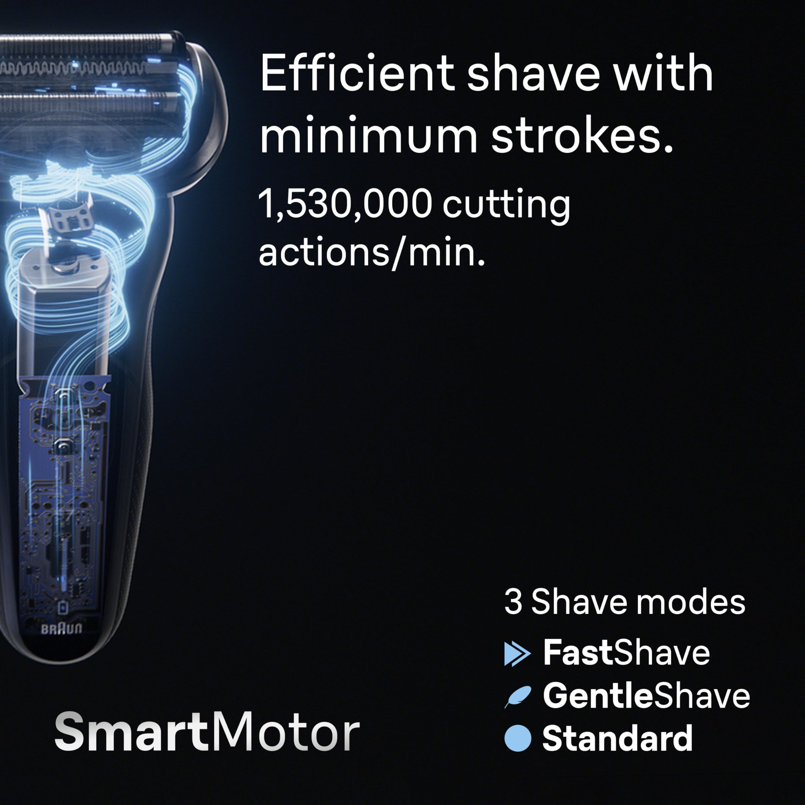 Braun Series 7 used in shower showing wet shaving convenience and easy rinsing