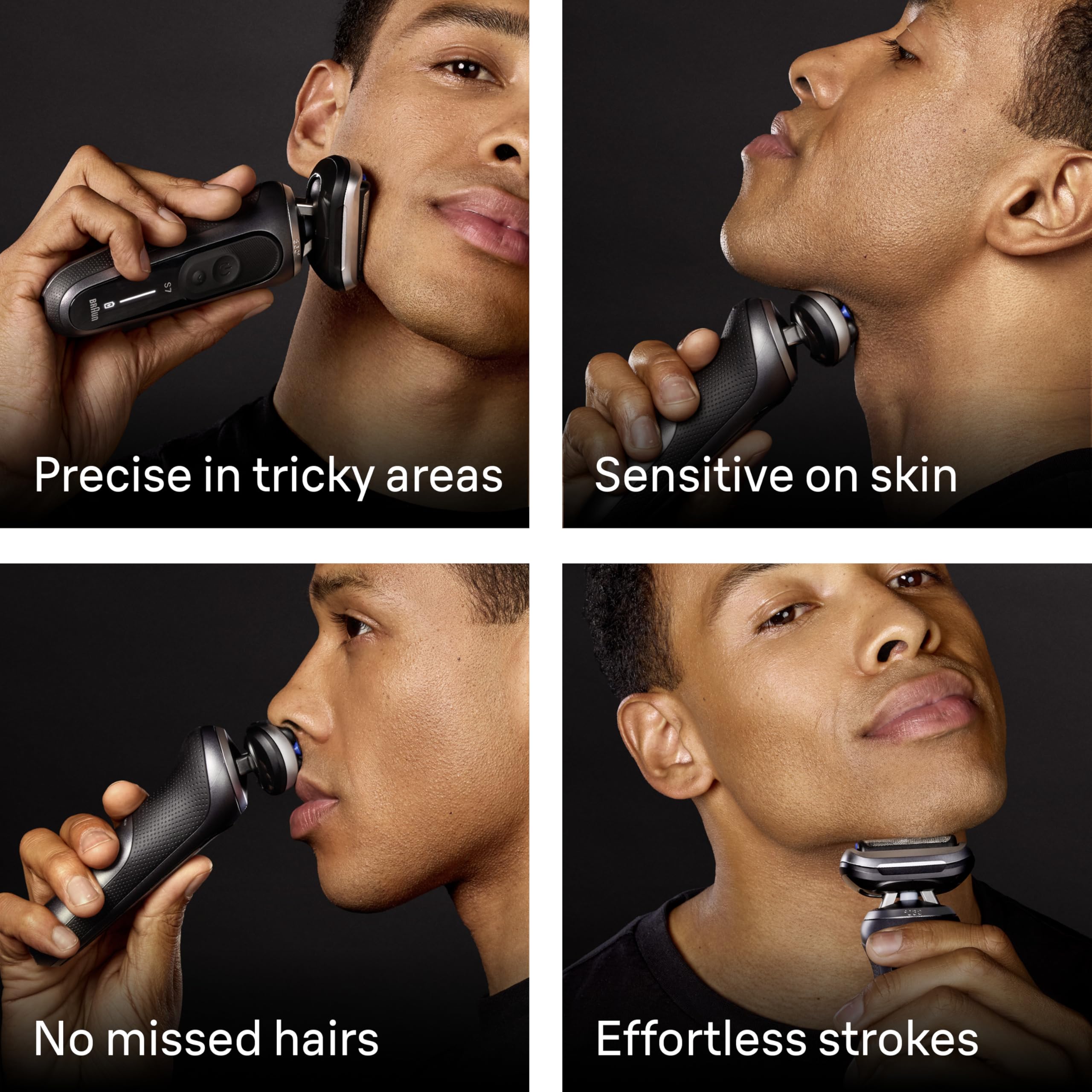 Braun Series 7 precision trimmer attachment on shaver for neat edges and lines