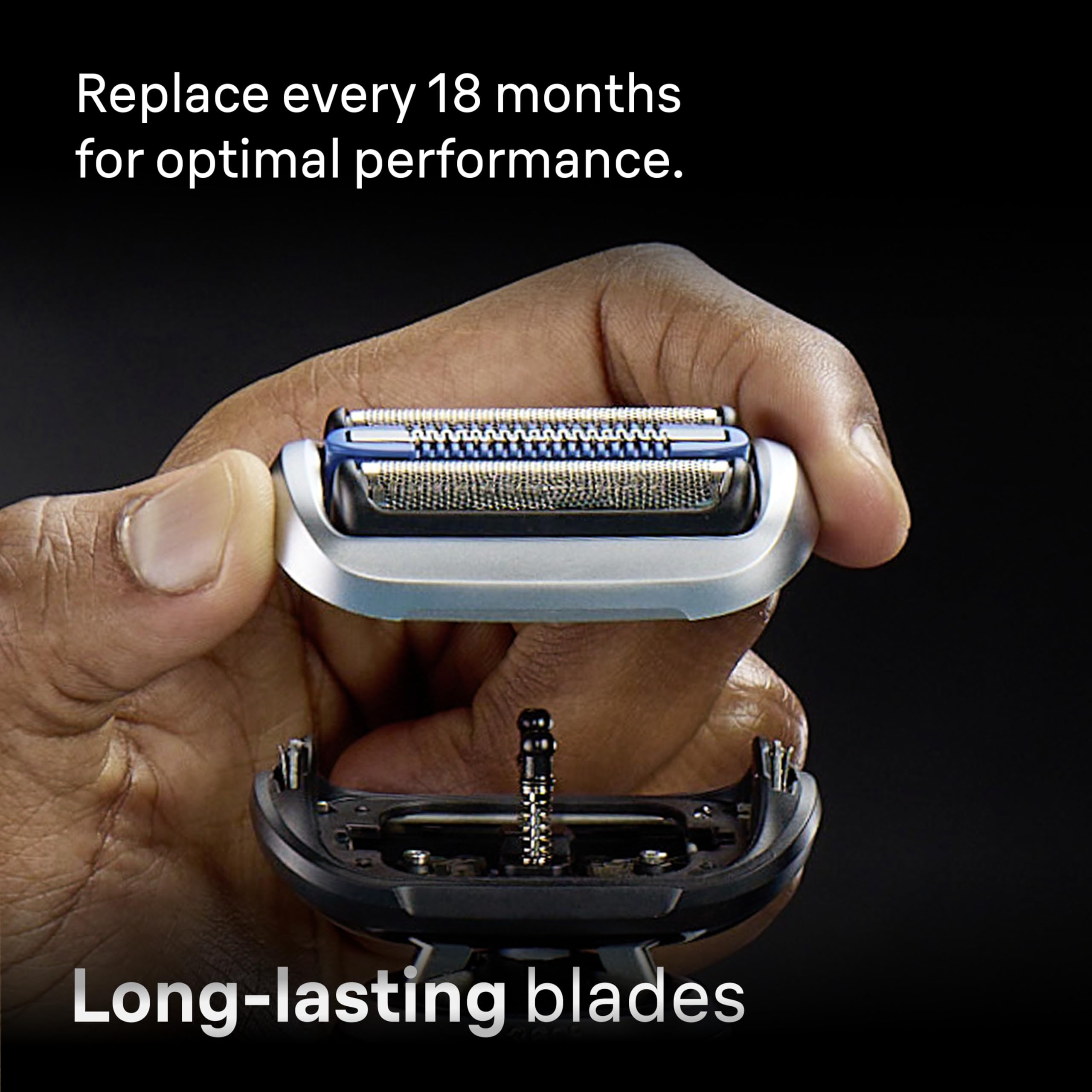 Braun Series 7 replacement shaver head displayed for extended shaving performance
