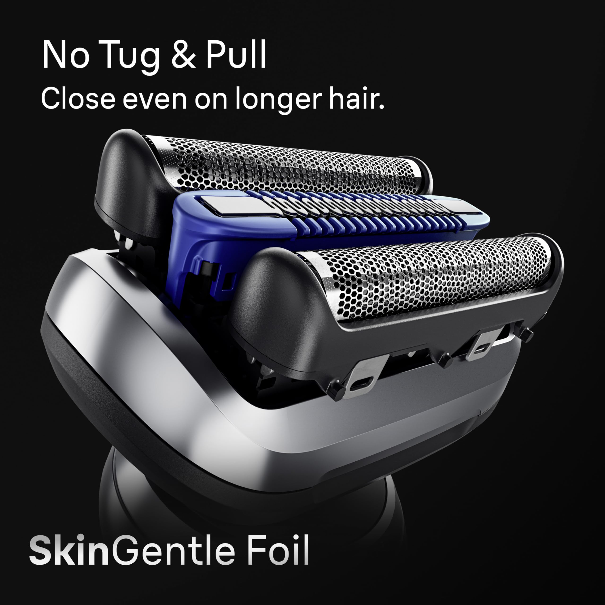 Braun Series 7 SkinGentle foil close-up showing smooth surface for less tug