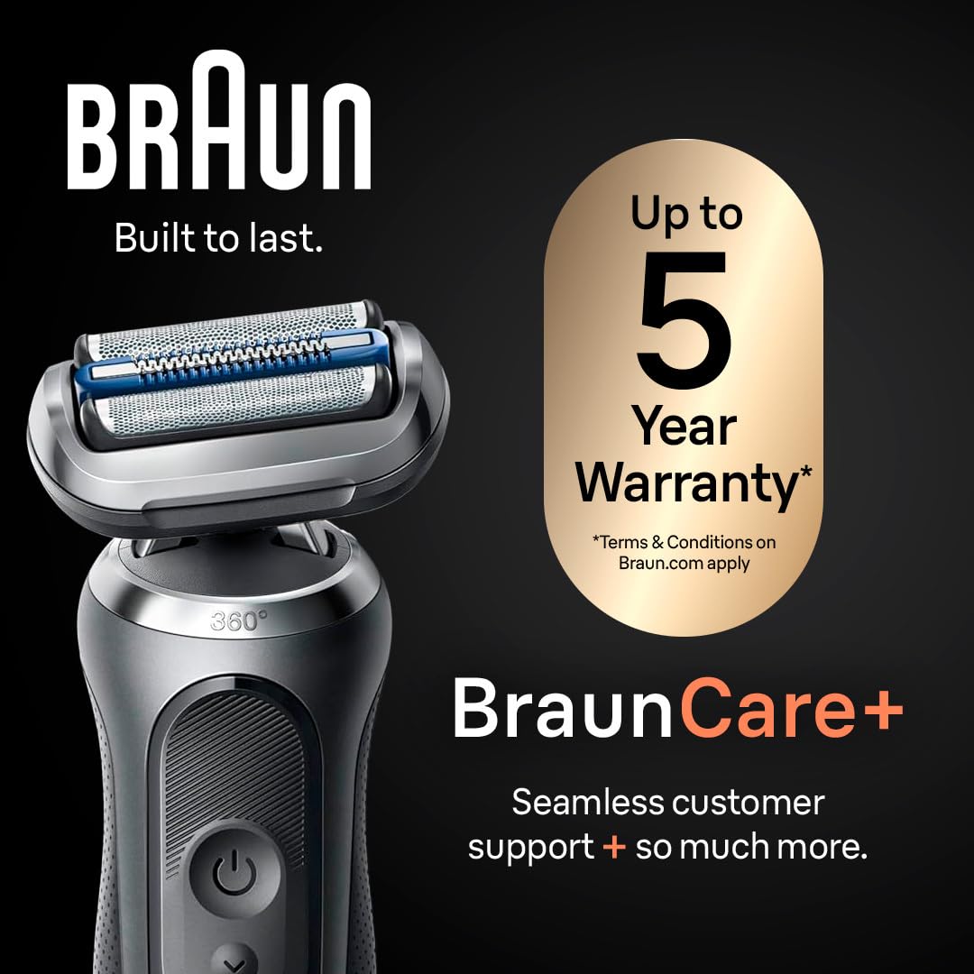 Braun Series 7 travel case open with shaver and accessories for secure transport