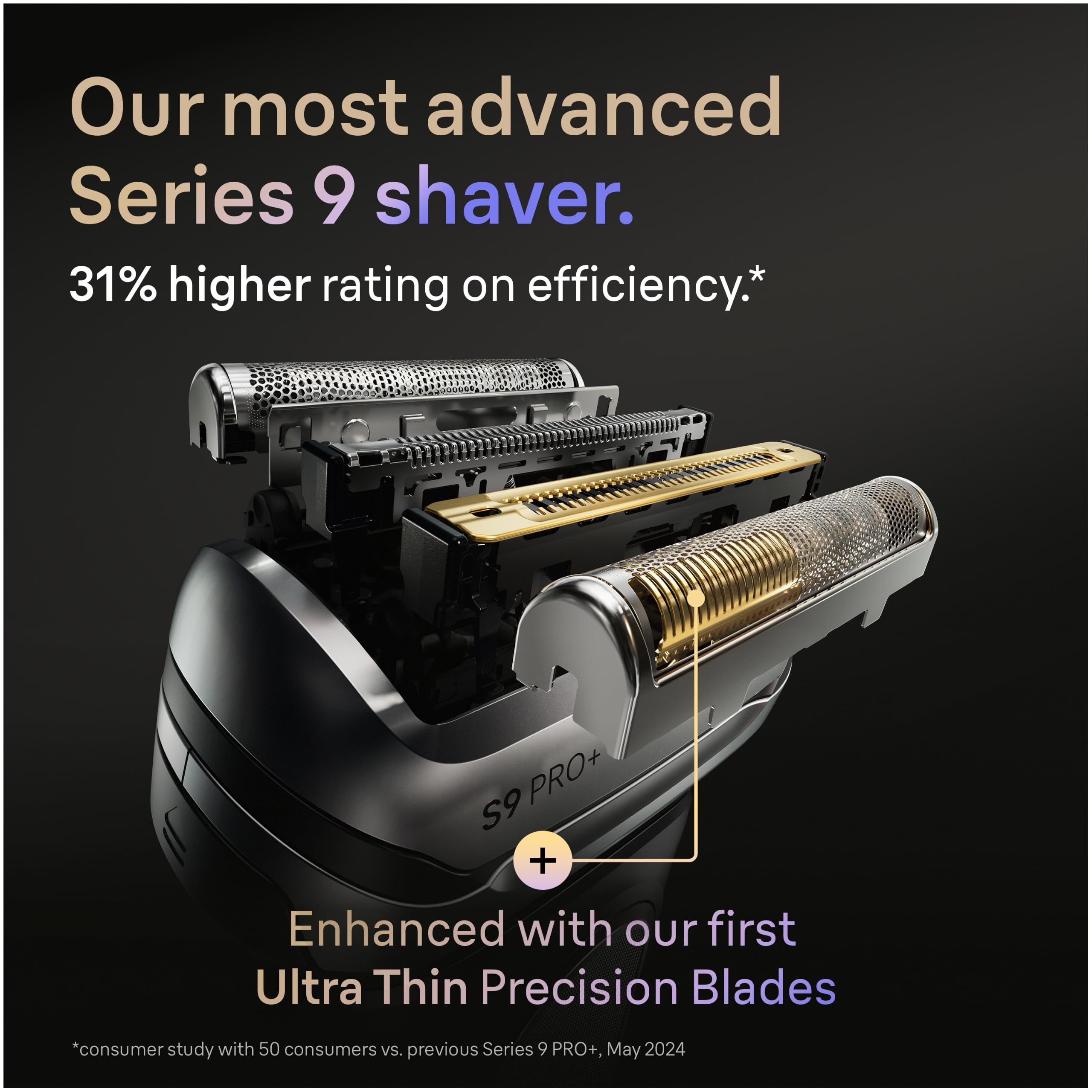 Braun built-in Precision ProTrimmer detail for exact edges and neat facial lines