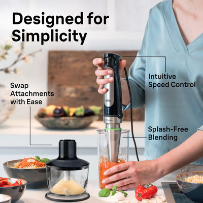 Braun SplashControl detail illustrating bell head to reduce splatter