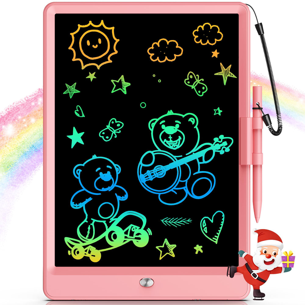 bravokids vista frontal de la tableta rosa, diseño ligero y seguro
