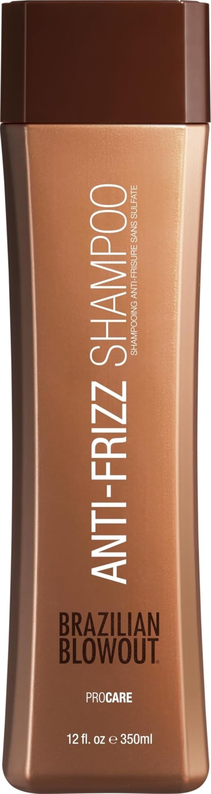 Brazilian Blowout envase frontal mostrando etiqueta y beneficio anti-frizz