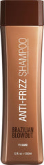 Brazilian Blowout envase frontal mostrando etiqueta y beneficio anti-frizz