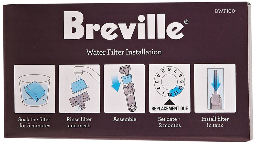 Breville filtros junto a cafetera en encimera mantiene calidad constante