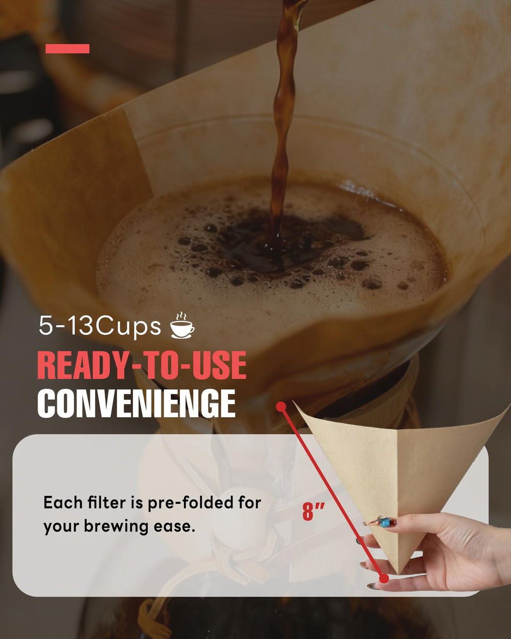 Brew Choice filtro preplegado listo para uso, colocación fácil