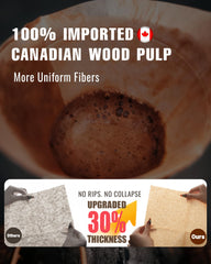 Brew Choice primer plano de fibras de papel, filtrado más fino