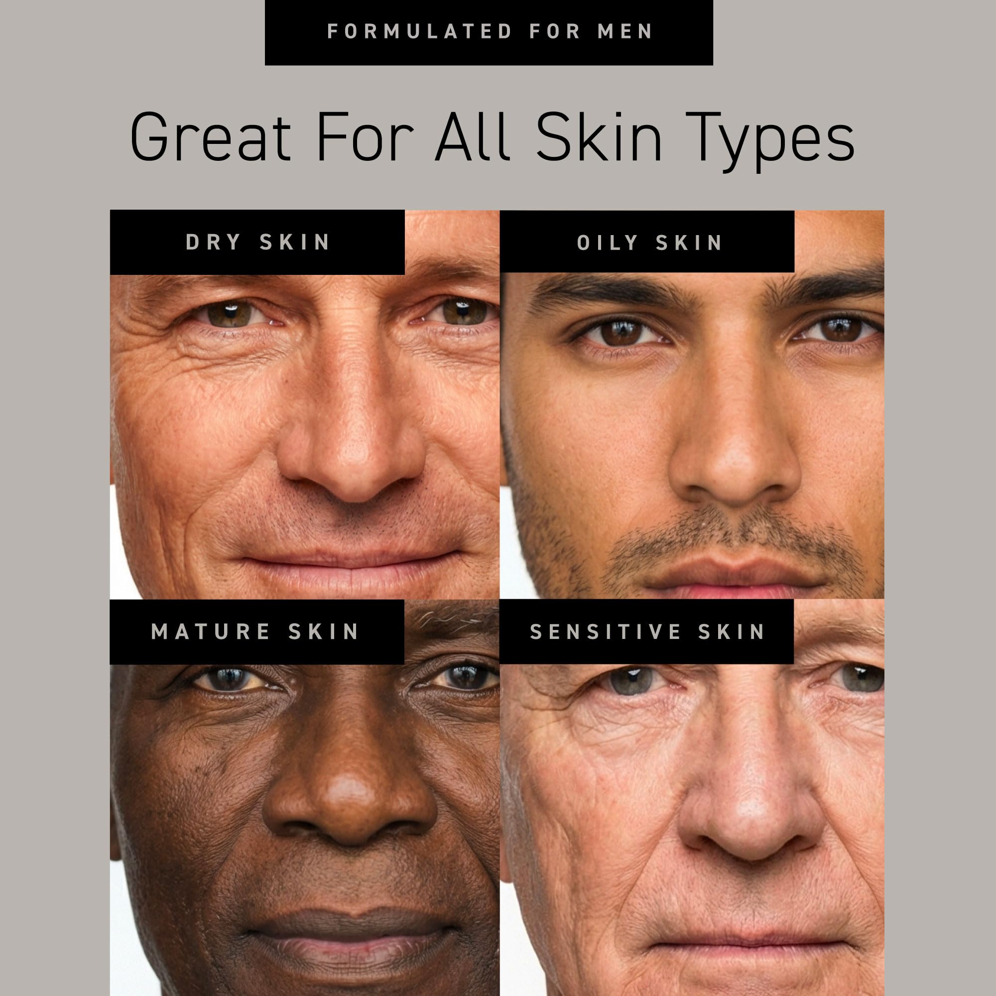 Brickell Men's Products in use on face in bedroom scene showing nightly routine benefit