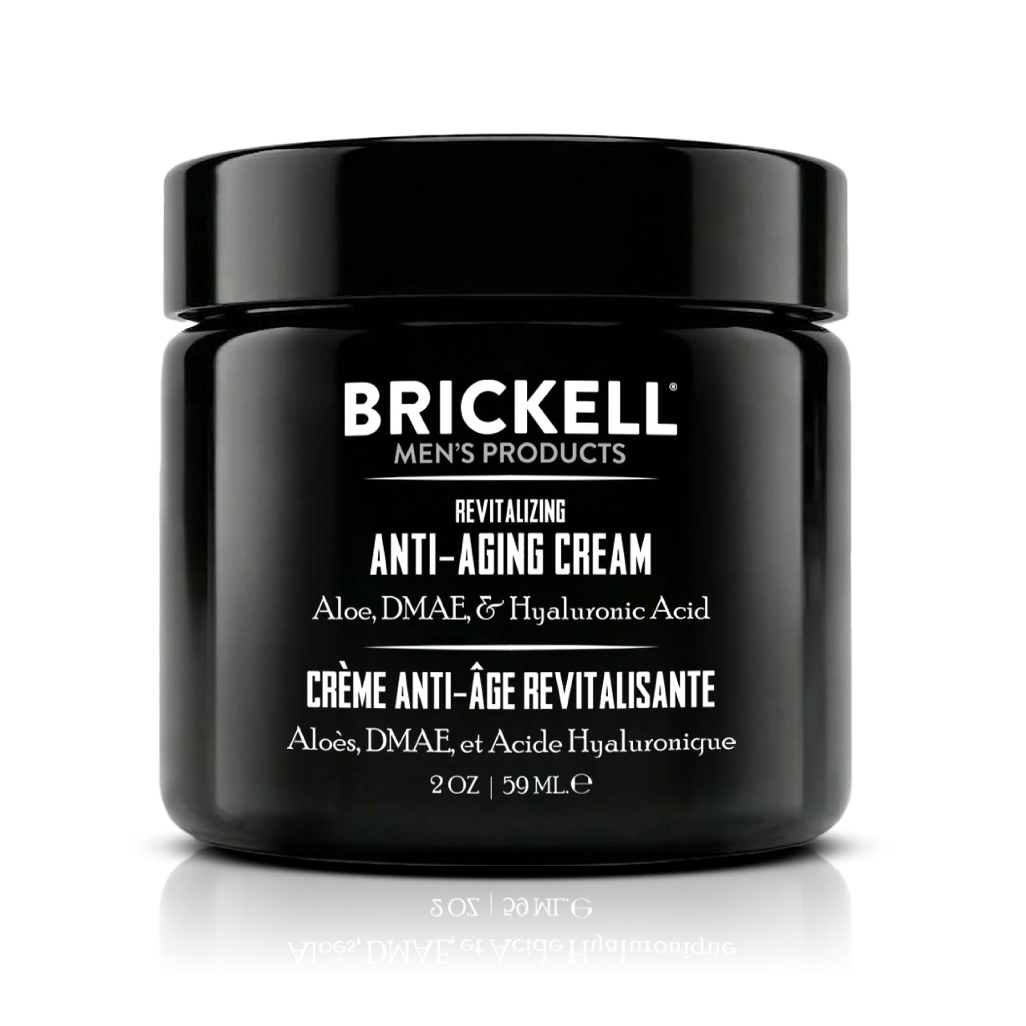 Brickell Men's Products front jar shot showing packaging and clean design benefit clarity