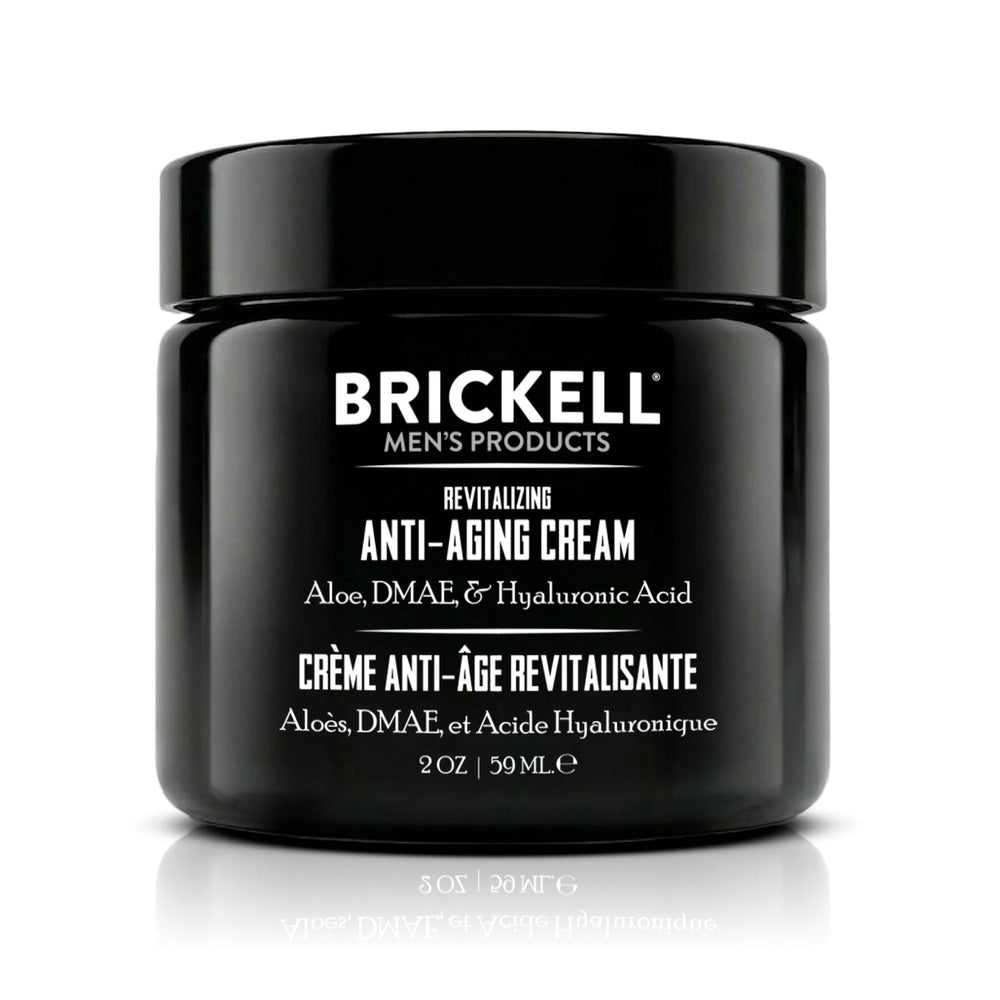 Brickell Men's Products front jar shot showing packaging and clean design benefit clarity
