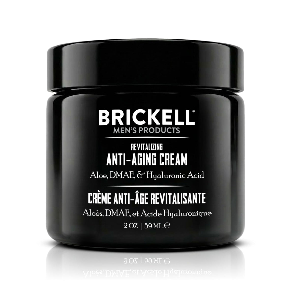 Brickell Men's Products front jar shot showing packaging and clean design benefit clarity