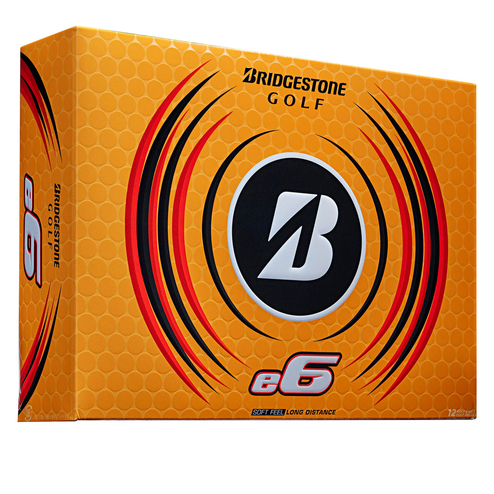 Bridgestone e6 frontal empaque mostrando la docena y beneficios de consistencia
