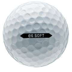 Bridgestone Golf e6 Soft primer plano de la cubierta indicando control y tacto